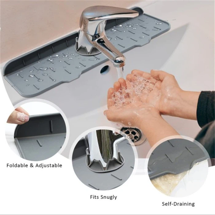 Non- Slip Silicone Drying Mat For Faucet