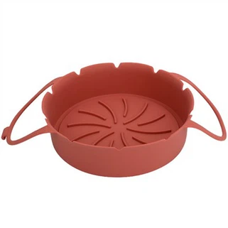 Nova košara za posudu za pečenje za zračnu fritezu Okrugle silikonske obloge za fritezu za višekratnu upotrebu s ručkom